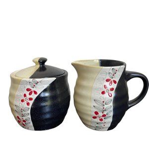 Sango Discontinued Blossom Pattern Creamer Sugar & Lid China Stoneware
